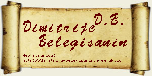 Dimitrije Belegišanin vizit kartica